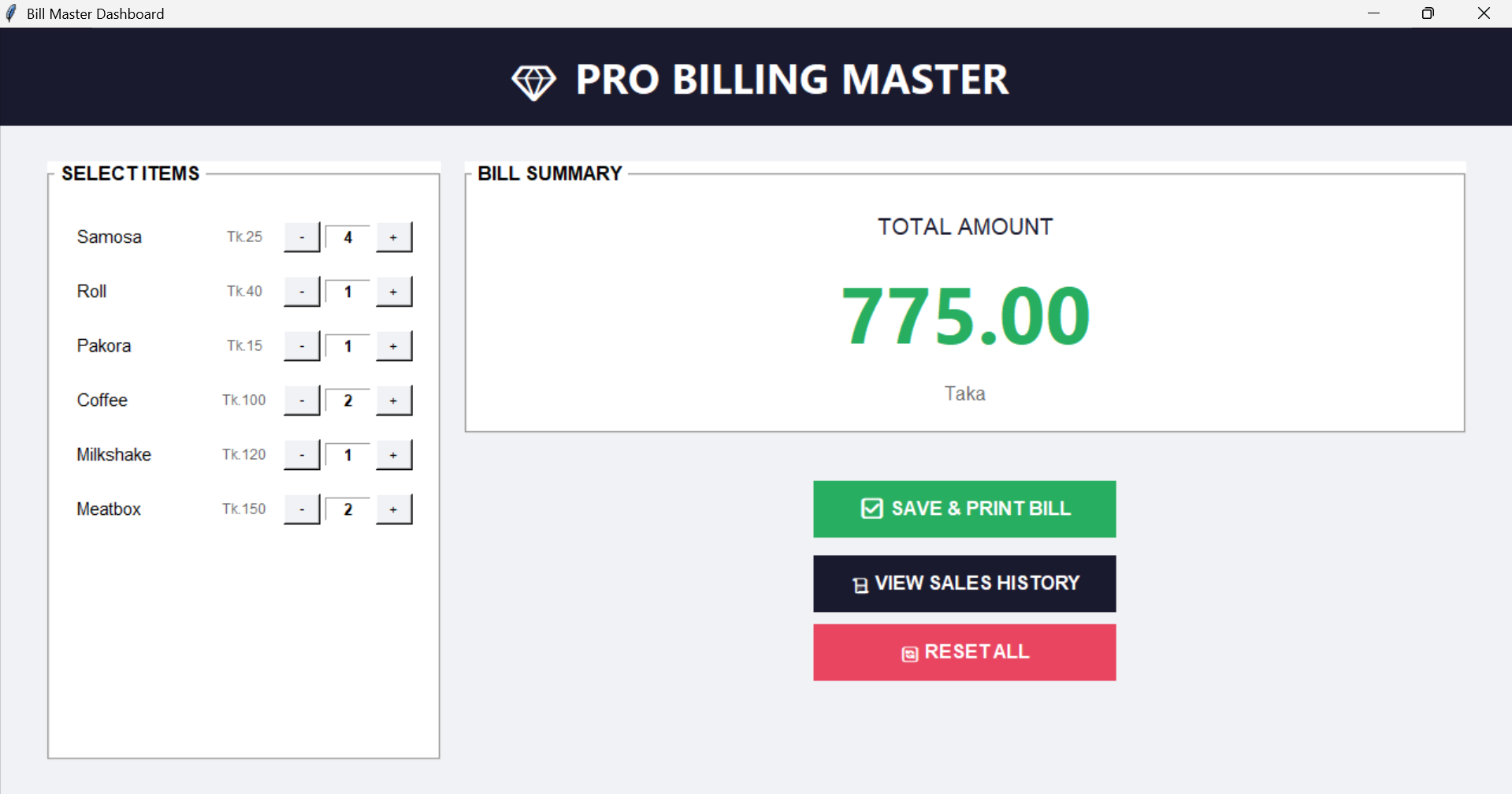 Billing system project